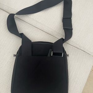 Brand new black leather crossbody bag